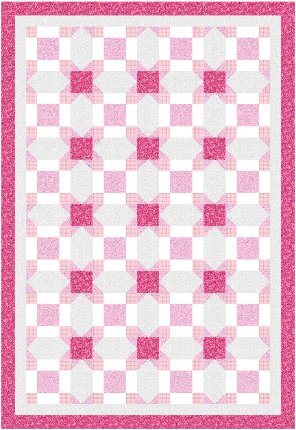 BL250 Vanishing Quilt pattern 3 sizes Accuquilt friendly rotary cutting included