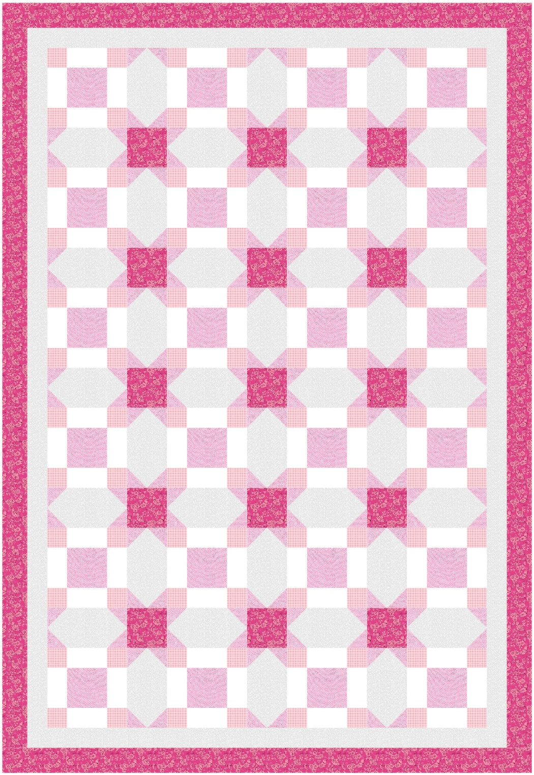BL250 Vanishing Quilt pattern 3 sizes Accuquilt friendly rotary cutting included