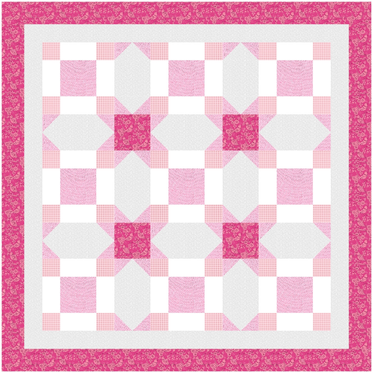 BL250 Vanishing Quilt pattern 3 sizes Accuquilt friendly rotary cutting included