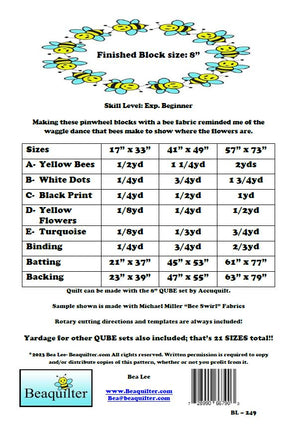 BL249 Waggle Dance Quilt pattern 3 sizes Accuquilt friendly rotary cutting included