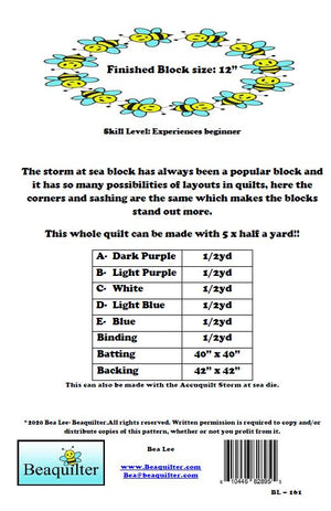 BL161 Wild Storm Accuquilt friendly Pattern EASY with 5 x half yard fabrics