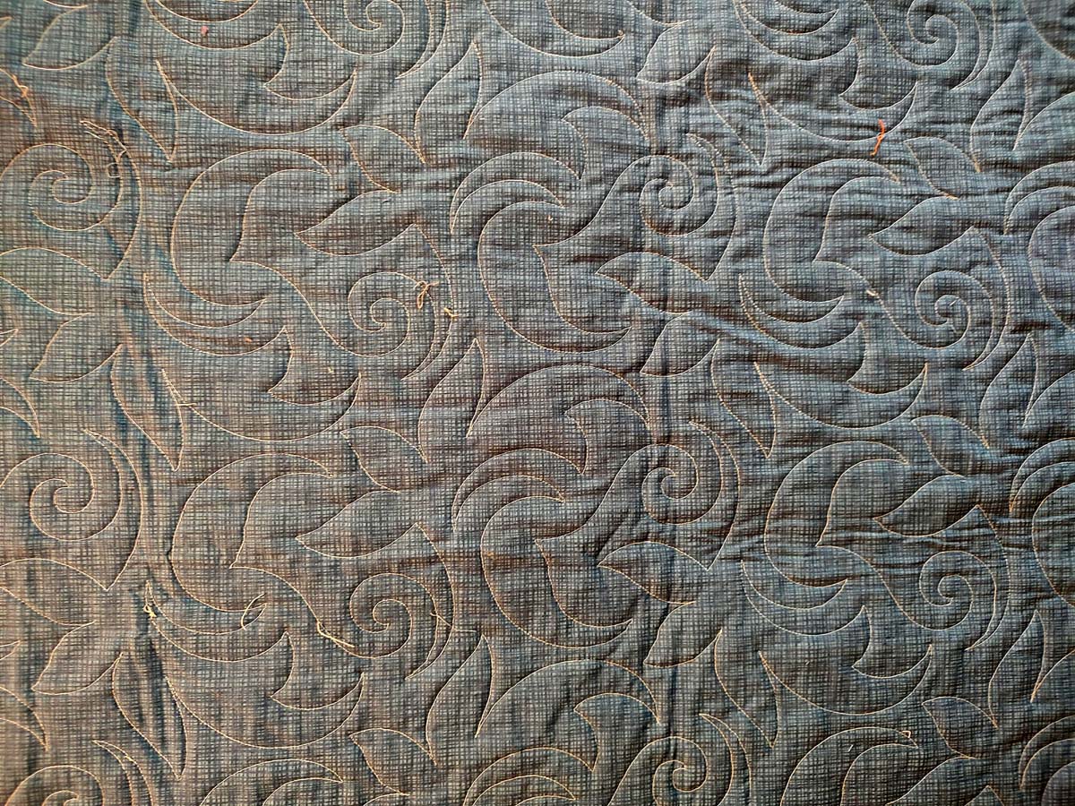 Blue and grey Modern Wild Moths baby lap quilt