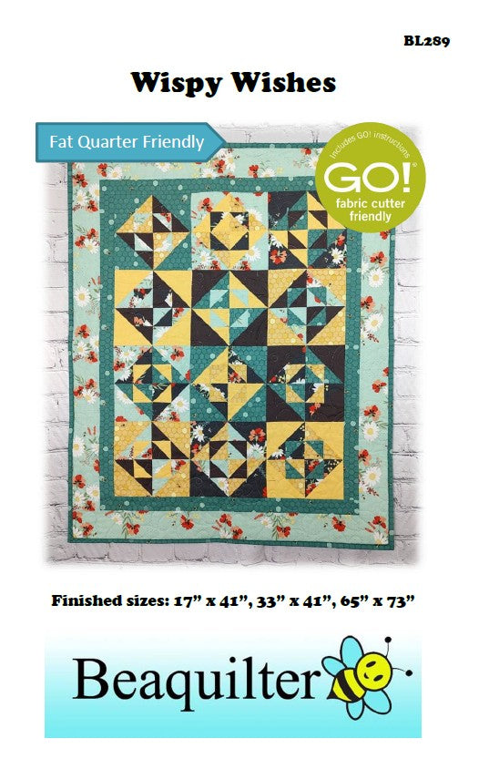 BL289 Wispy Wished Quilt pattern 3 sizes FQ Fat Quarter Friendly